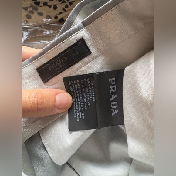 New/Authentic PRADA Wool Cropped Trousers IT54 US44 XXL Grey Flat Front - Picture 9 of 9